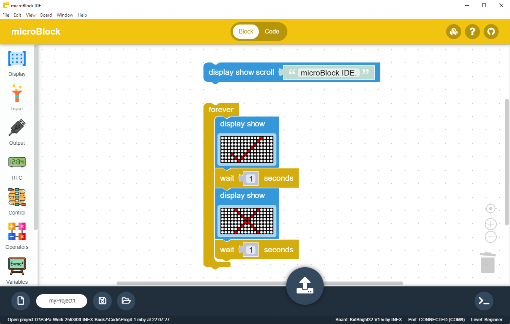 แนะนำการใช้งานโปรแกรม microBlock IDE - microBlock IDE
