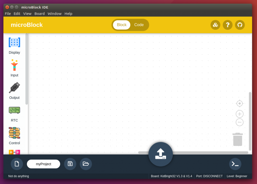 เริ่มต้นใช้งาน microBlock IDE เวอร์ชั่นโปรแกรม - microBlock IDE