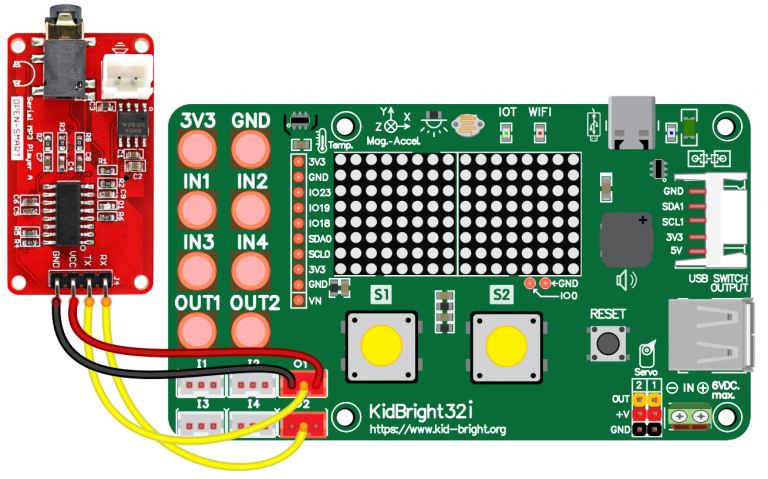การใช้โมดูลเล่น MP3 กับบอร์ด KidBright32 - microBlock IDE